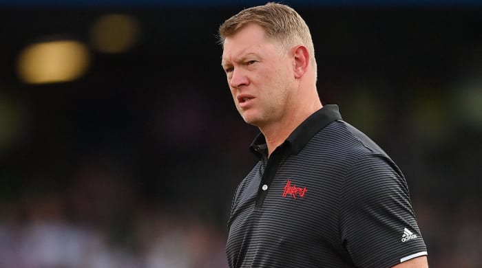 Scott Frost while Nebraska plays against Northwestern in Ireland.
